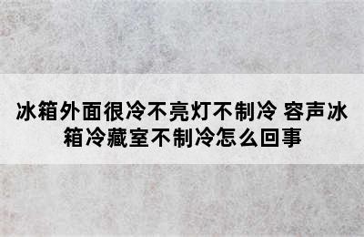 冰箱外面很冷不亮灯不制冷 容声冰箱冷藏室不制冷怎么回事